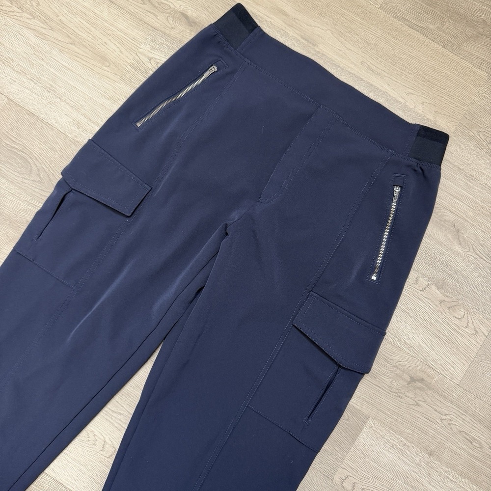 Athleta Endless High Rise Cargo Pants Womens 12 Tall Navy Blue Stretch